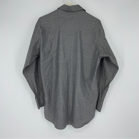 Panhandle Slim Shirt Mens Large 16-34 Gray White Striped Pearl Snap Western Top - Picture 4 of 4